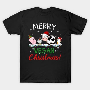 Animals Merry Vegan Christmas T-Shirt